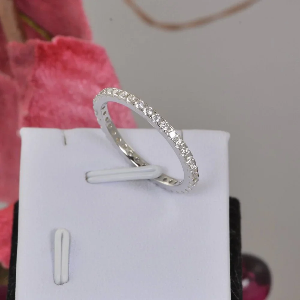 Moissanite Ring Full Eternity Band Ring